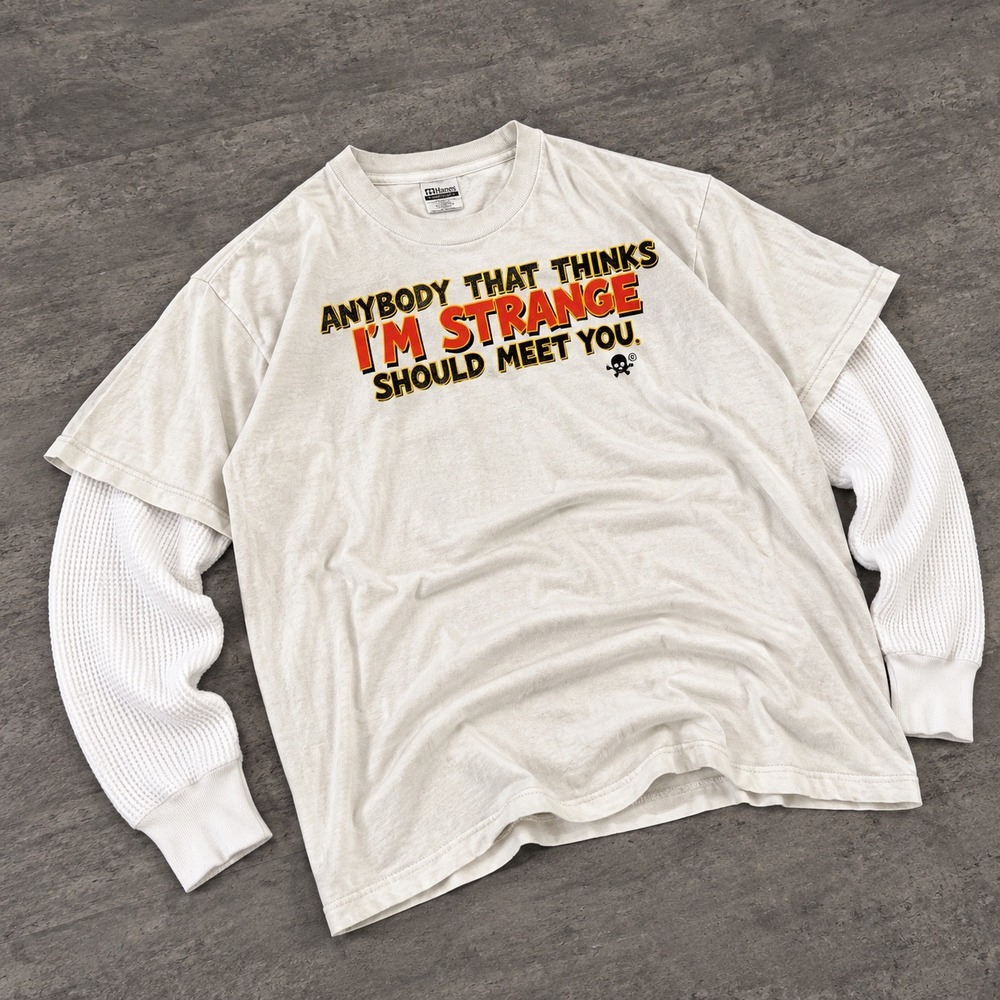 Vintage VTG Y2K 90's I'm Strange Graphic White T-Shirt Tee